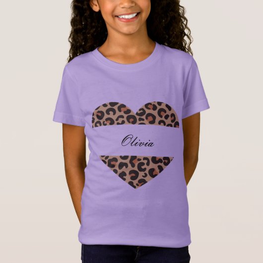beau tshirt empreinte de léopard personnalisé (Devant)