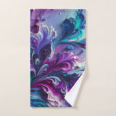 Beau Turquoise et rose Motif Abstrait | (Serviette à main)