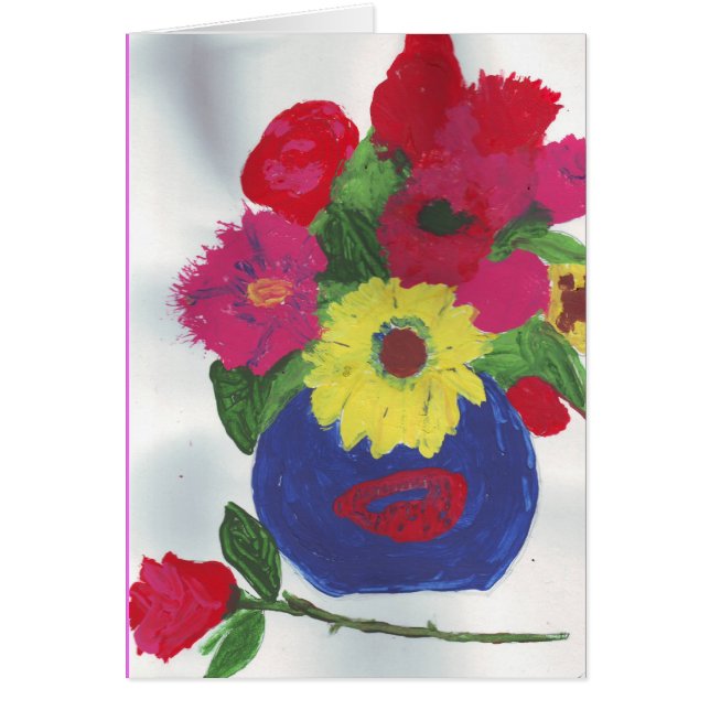 Beau vase à fleurs d'aquarelle (Devant)