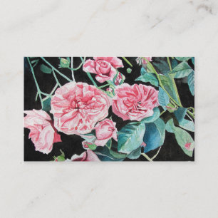 Beau vieux carte de visite rose de roses