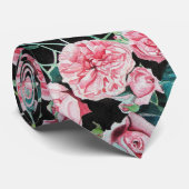 Beau vieux rose et noir Rose Mens Cravate (Roulé)