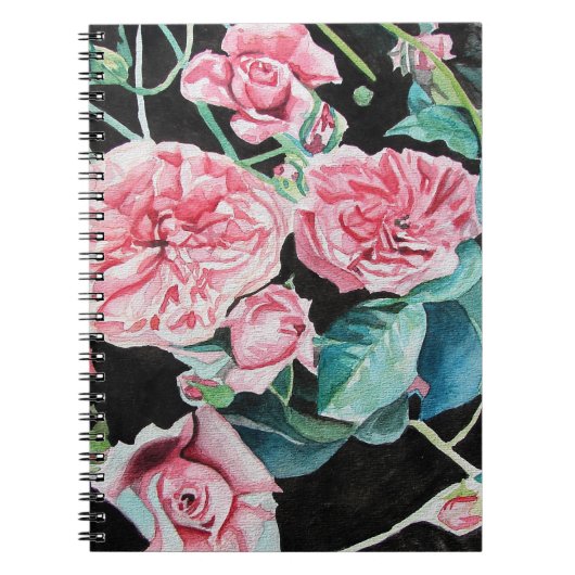 Beau vieux rose roses Carnet blanc (Devant)