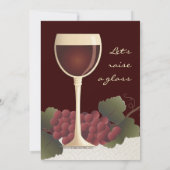 Beau vin et cinquantième invitation d'anniversaire (Dos)