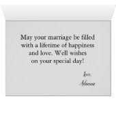 Beau voeux de mariage de jonquille blanche (Intérieur Horizontal (Bas))