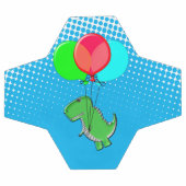 Beau Vol T-Rex Avec Ballons Dans Ciel Bleu (Plat)