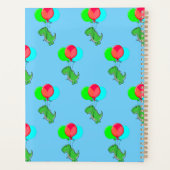 Beau Vol T-Rex Avec Ballons Dans Ciel Bleu (Dos)