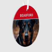 Beauceron avec le nom du chien et la photo Noël (devant)