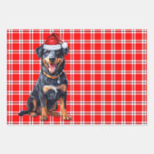 Beauceron Christmas Dog Red Holiday Plaid Inpakpapier Vel (Voorkant)