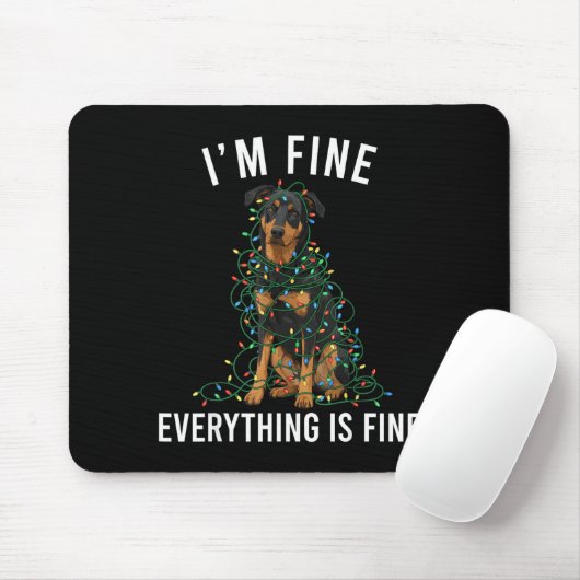 Beauceron Christmas I'm Fine Everything Is Fine  Muismat (Met muis)