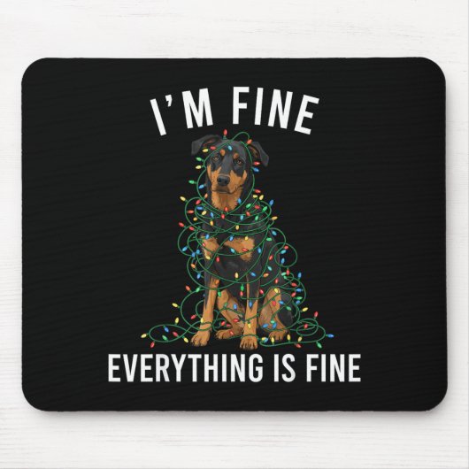 Beauceron Christmas I'm Fine Everything Is Fine  Muismat (Voorkant)