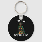 Beauceron Christmas I'm Fine Everything Is Fine  Sleutelhanger (Voorkant)