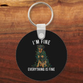 Beauceron Christmas I'm Fine Everything Is Fine  Sleutelhanger (Voorkant)