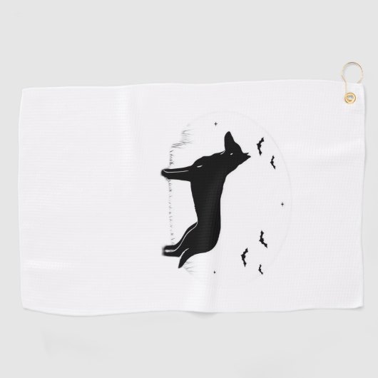 Beauceron Dog - Halloween Moon Silhouette Classic Golfhanddoek (Horizontaal)