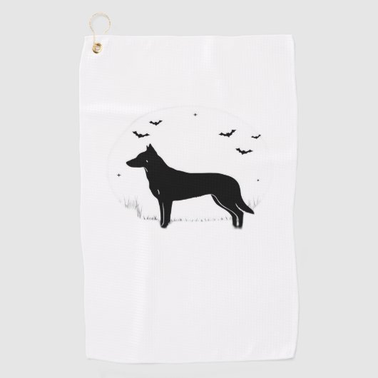 Beauceron Dog - Halloween Moon Silhouette Classic Golfhanddoek (Voorkant)