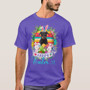 Beauceron Dog in paaseieren, mandje, gejuich T-shirt