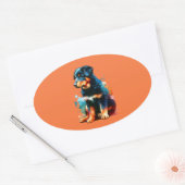 Beauceron Dog Ovale Sticker (Envelop)