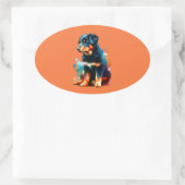 Beauceron Dog Ovale Sticker (Tas)