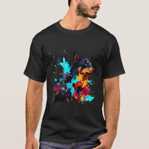 Beauceron Kleurrijke Splashes van Verf Abstracte K T-shirt