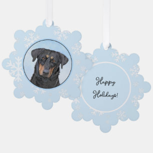 Beauceron Schilderij - Mooie Originele Honden Kuns Ornament Kaart