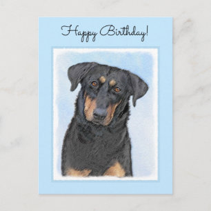 Beauceron-schildering - Kute Original Dog Art Briefkaart