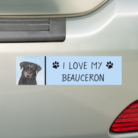 Beauceron-schildering - Kute Original Dog Art Bumpersticker (Op auto)