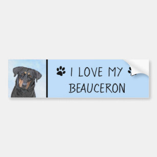 Beauceron-schildering - Kute Original Dog Art Bumpersticker