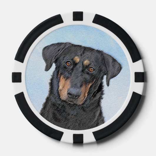 Beauceron-schildering - Kute Original Dog Art Poker Chips (Voorkant)