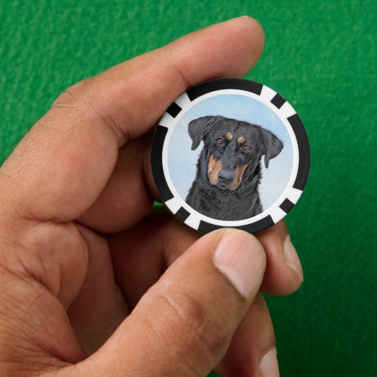 Beauceron-schildering - Kute Original Dog Art Poker Chips (Hand)