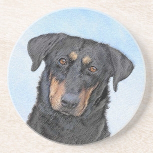 Beauceron-schildering - Kute Original Dog Art Zandsteen Onderzetter