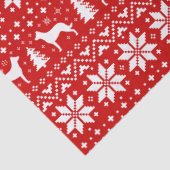 Beauceron Silhouettes Kerstpatroon Rood Tissuepapier (Detail)