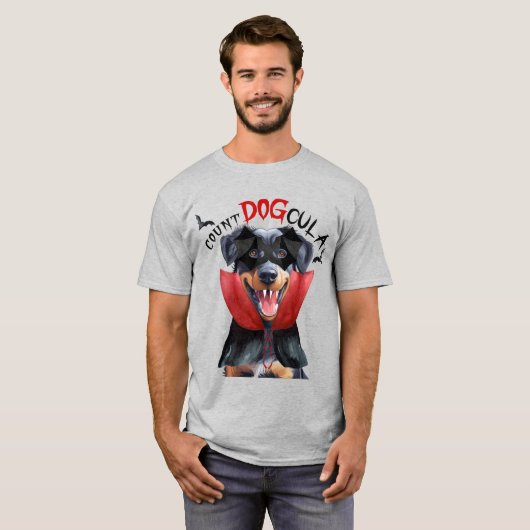 Beauceron Vampire Dog Funny Halloween T-shirt (Voorkant volledig)