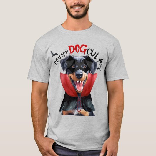 Beauceron Vampire Dog Funny Halloween T-shirt (Voorkant)
