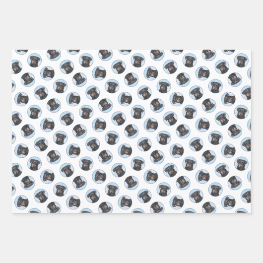 Beauceron Zwart en Tan Schilderen Sheepdog Dog Art Inpakpapier Vel (Voorkant 2)