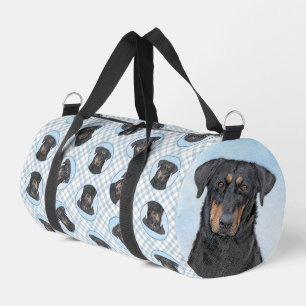 Beauceron Zwart en Tan Schilderen Sheepdog Dog Art Plunjezak