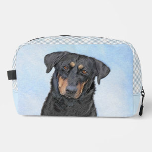 Beauceron Zwart en Tan Schilderen Sheepdog Dog Art Toilettasje