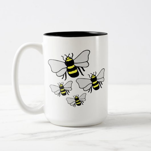 Beaucoup d'abeilles café Mug (Gauche)