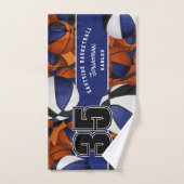 Beaucoup de balles de basket noir bleu équipe de s (Serviette à main)