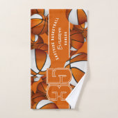 Beaucoup de balles de basket orange couleurs équip (Serviette à main)