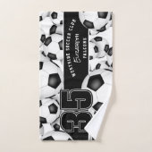 Beaucoup de balles de football nom d'équipe person (Serviette à main)