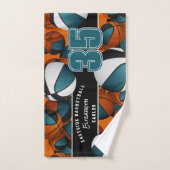 Beaucoup de basket-ball sport esprit d'équipe noir (Serviette à main)