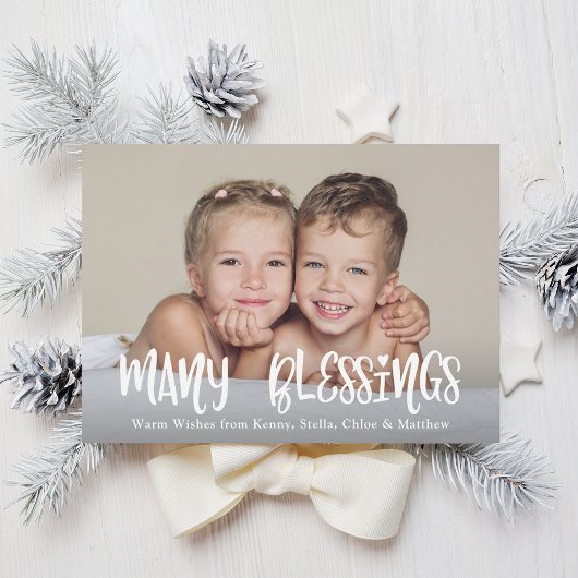 Beaucoup de bénédictions Noël Carte photo de vacan