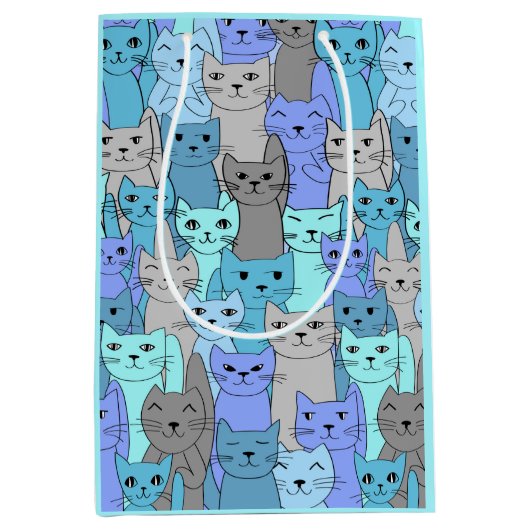 Beaucoup de Blue Cats Design Cadeau Sac (Devant)