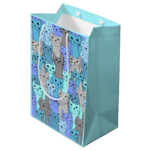 Beaucoup de Blue Cats Design Cadeau Sac (Dos Angle)