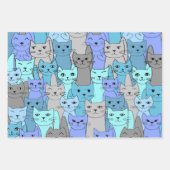Beaucoup de Blue Cats Design Enveloppement Papier (Devant 2)