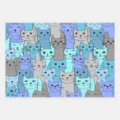 Beaucoup de Blue Cats Design Enveloppement Papier (Devant)