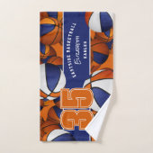 Beaucoup de boules de basket aux couleurs de l'équ (Serviette à main)
