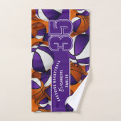 Beaucoup de boules de basket couleurs de l'équipe  (Serviette à main)