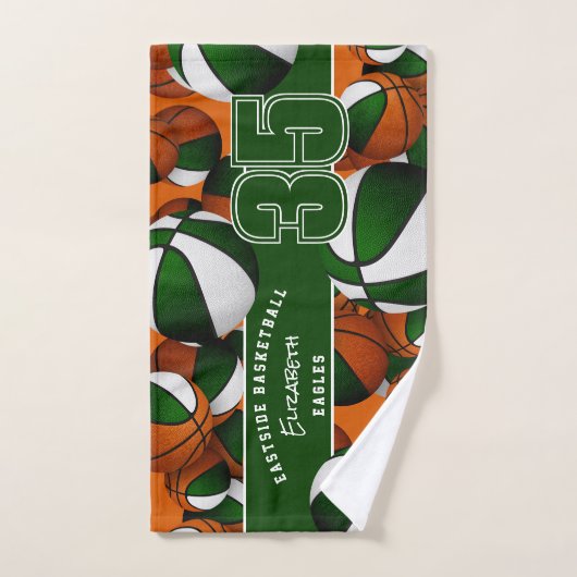 Beaucoup de boules de basket filles garçons vert é (Serviette à main)