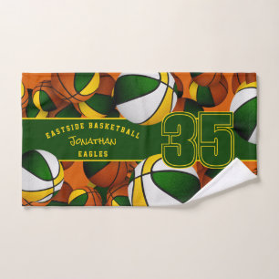 Beaucoup de boules de basket vert or personnalisé