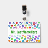 Beaucoup de cercles colorés + Badge nominatif fait (Avant avec clip)